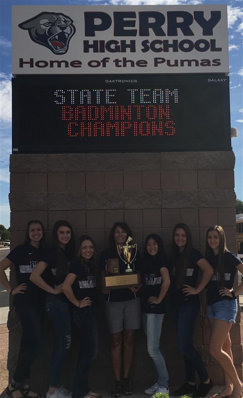 State Champions 2017-18 Badminton Team 